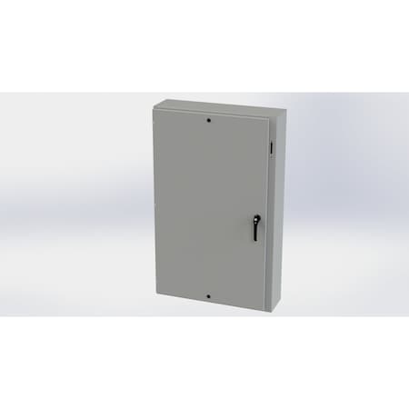 Saginaw Control & Engineering 3 Point Latch with Padlock Handle Electrical Enclosures, 60 in H, 10 in D, 37.38 in W, Carbon Steel SCE-60XEL3710LP